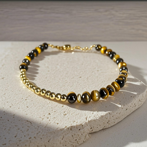 Crescent Moon Tiger's Eye Bracelet