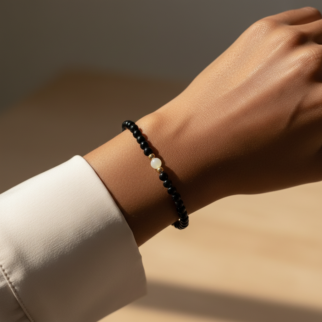 Onyx and Mother of Pearl Bracelet