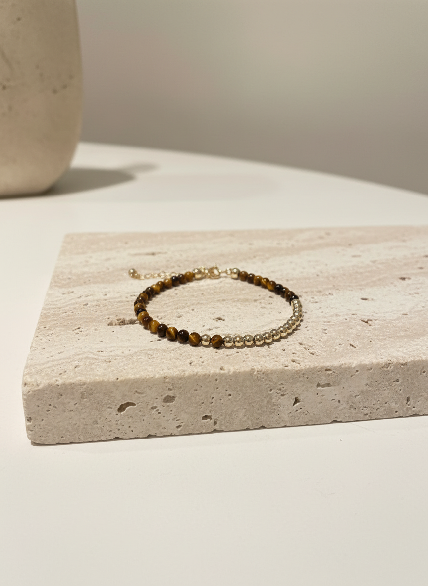 Crescent Moon Tiger's Eye Bracelet