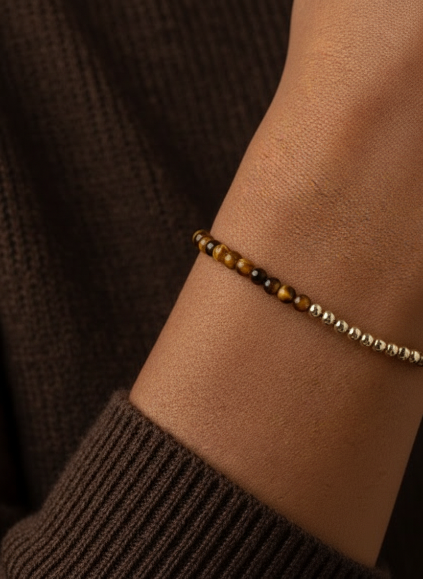 Crescent Moon Tiger's Eye Bracelet