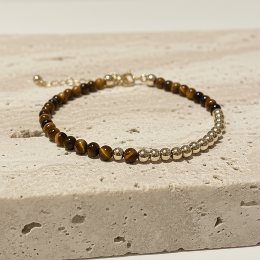 Crescent Moon Tiger's Eye Bracelet