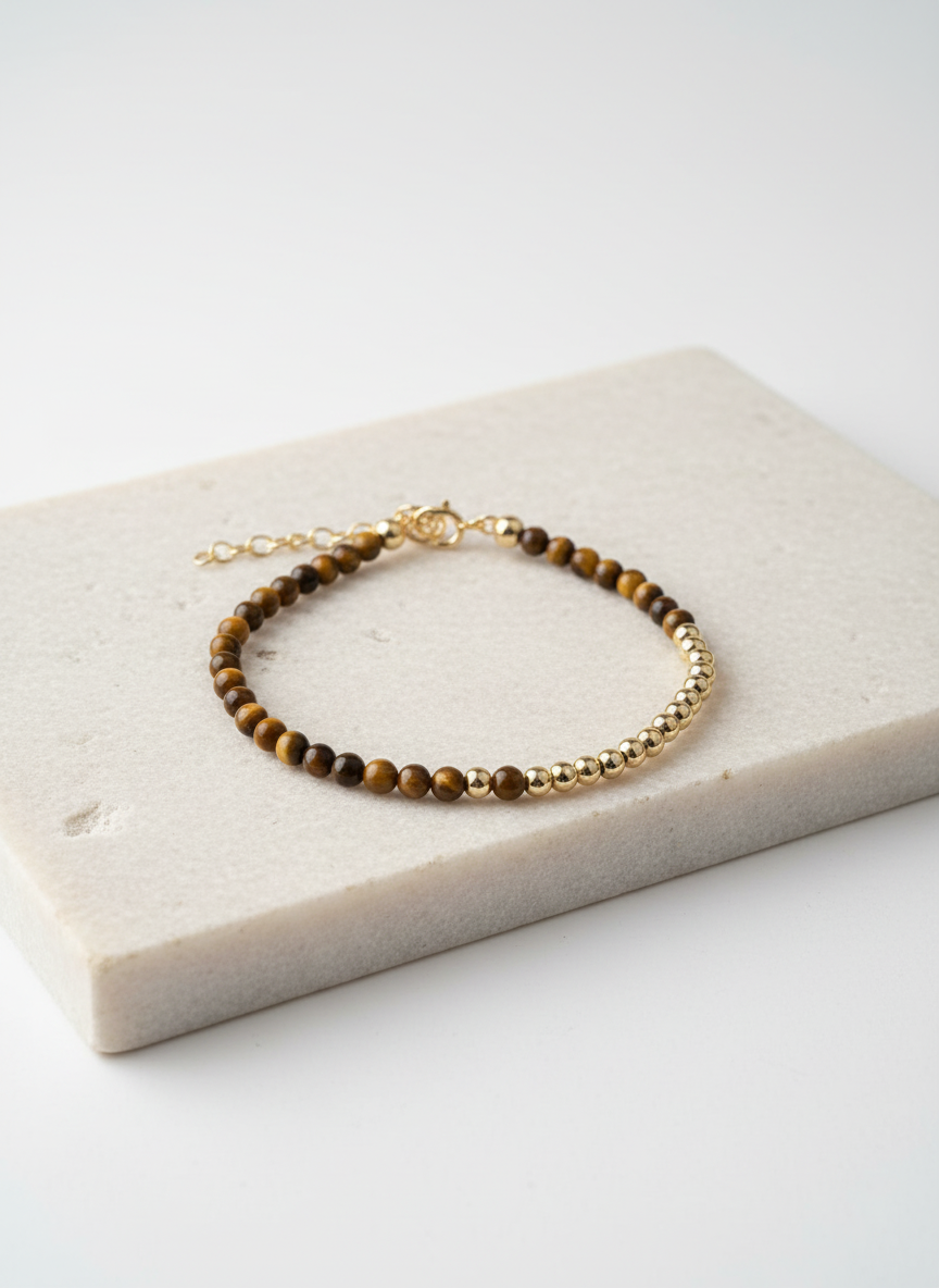 Crescent Moon Tiger's Eye Bracelet