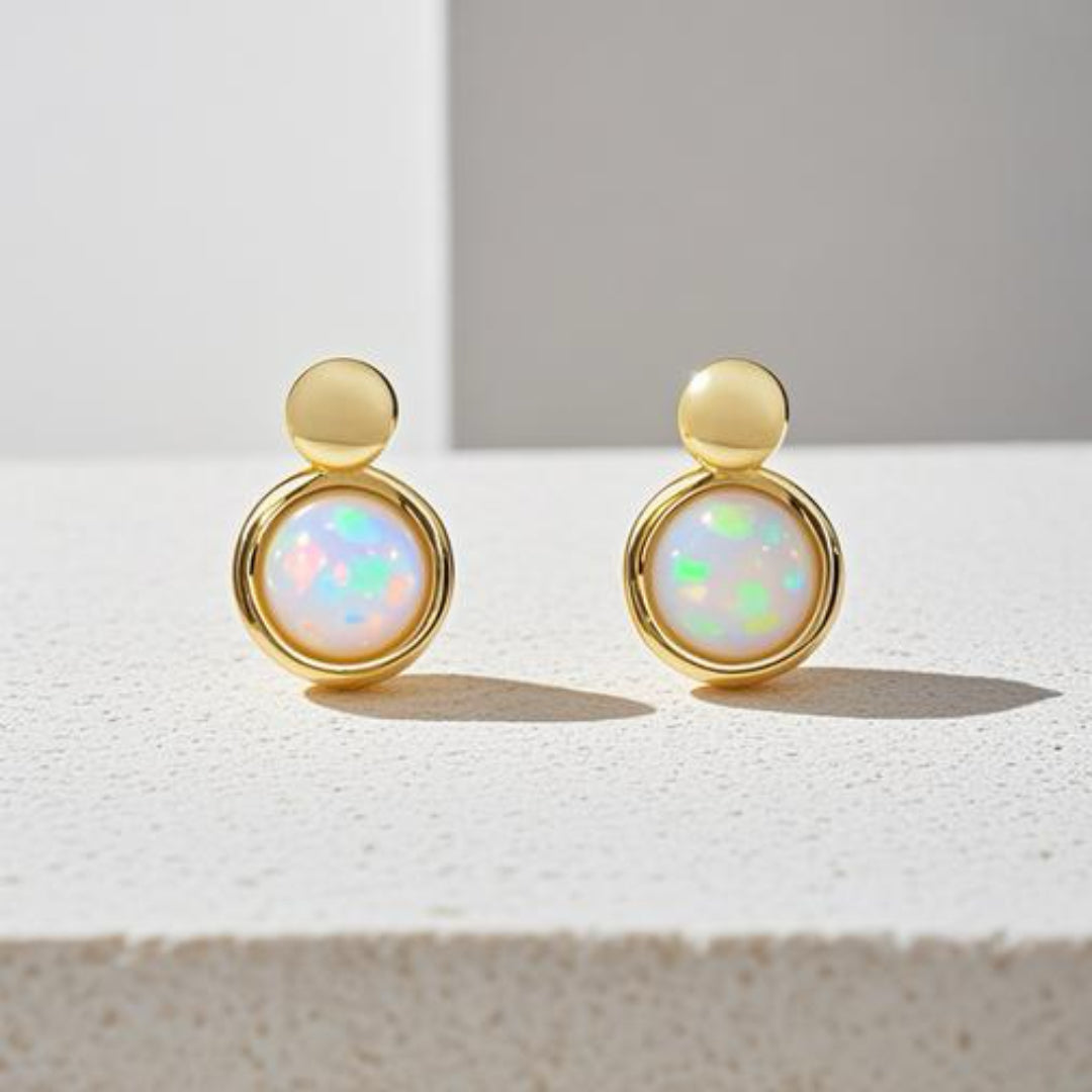 Opal and 9ct Gold Earrings