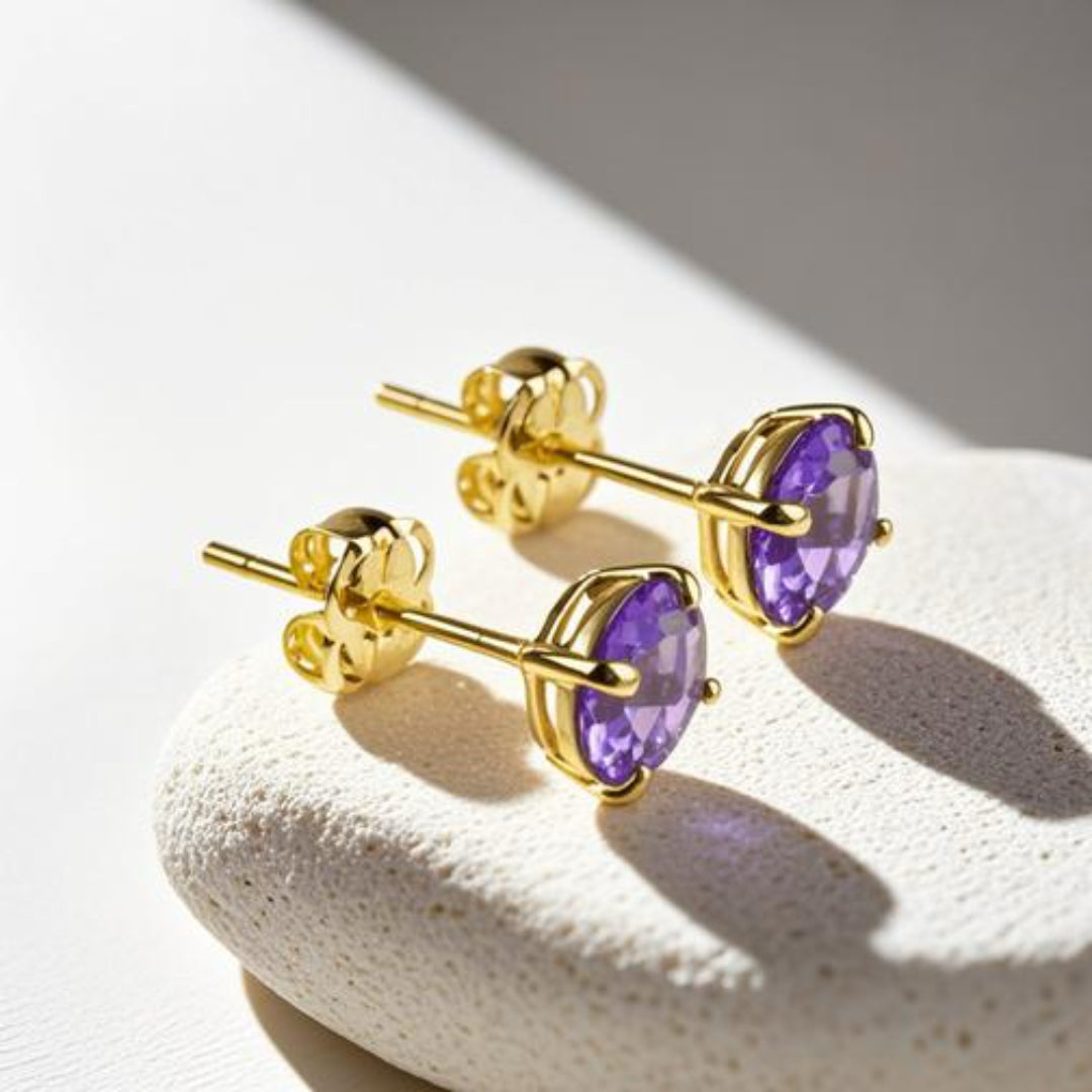 Amethyst and 9ct Gold Earring