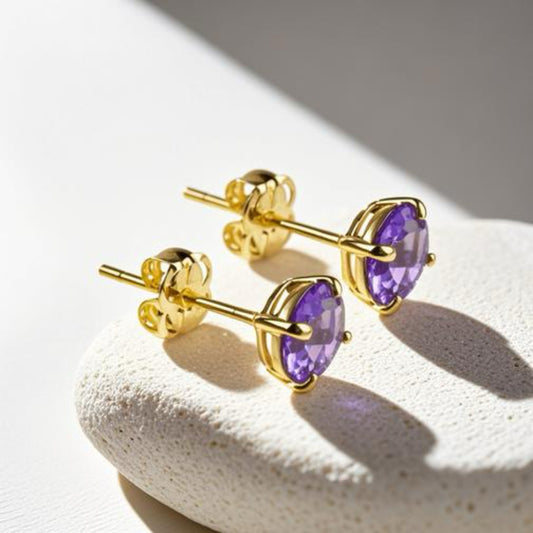 Amethyst and 9ct Gold Earring