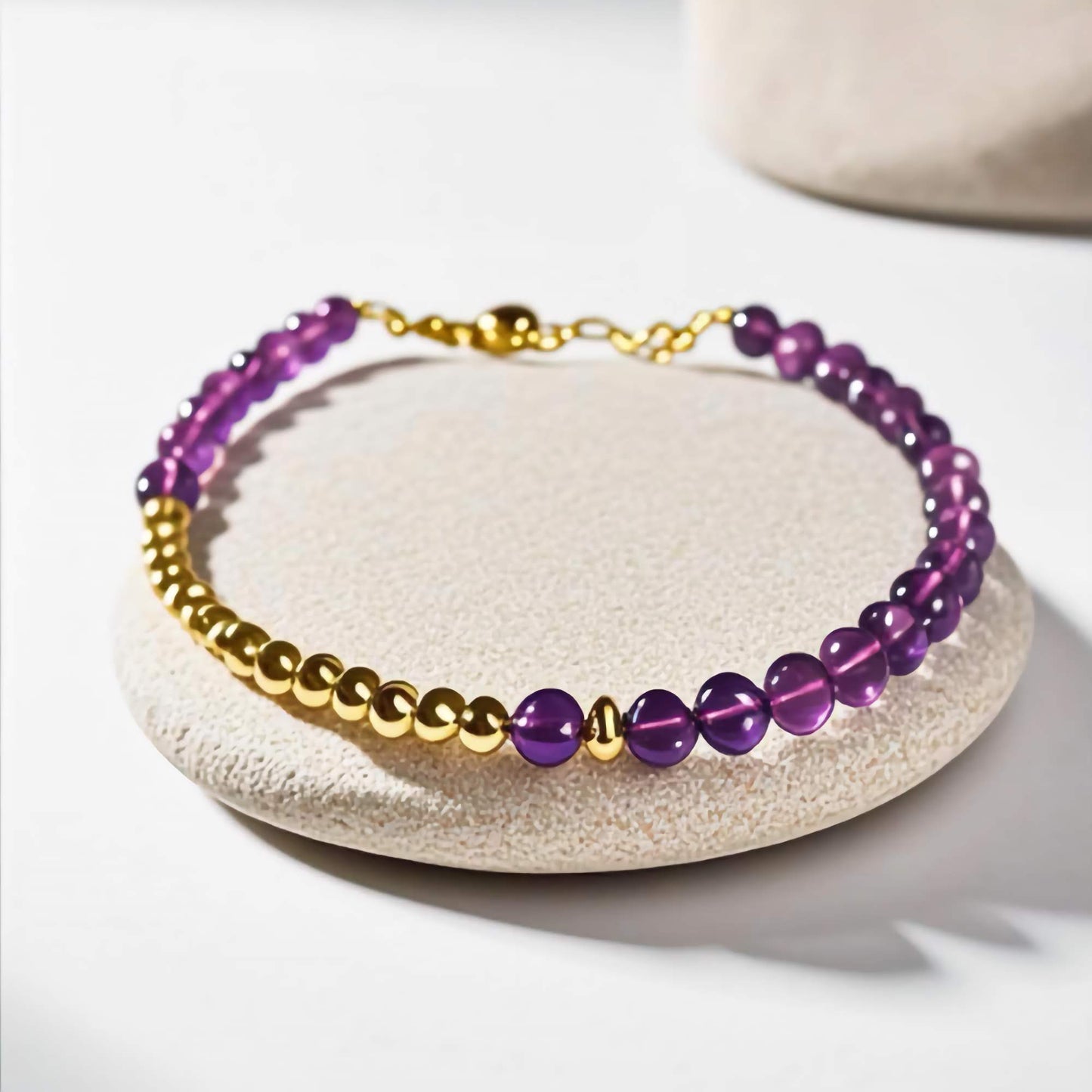 Amethyst Crescent Moon Bracelet